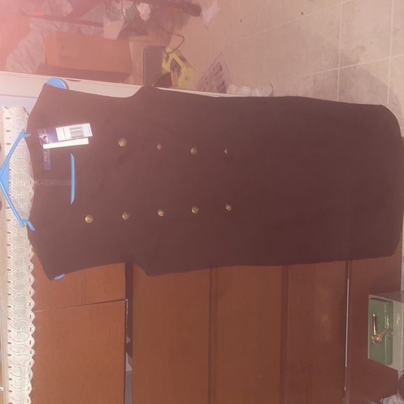 Ladies size 12 Ralph Lauren polo one piece button up dress black - Picture 2 of 4